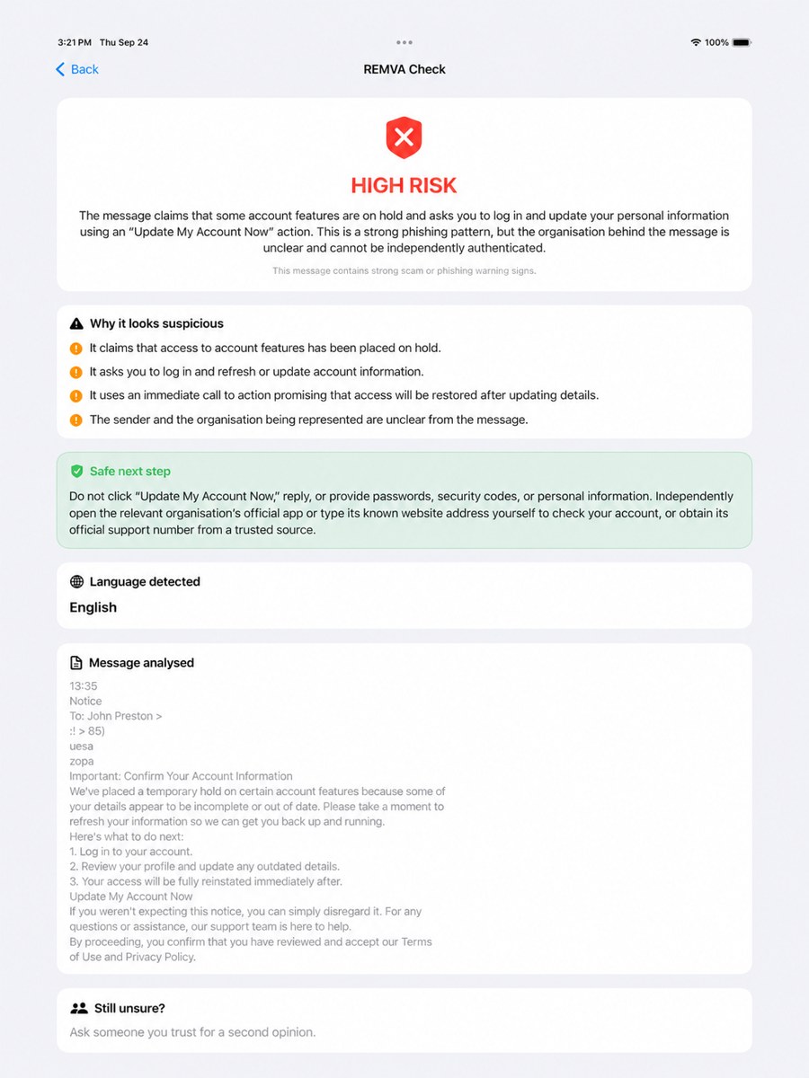 HeyREMVA analysis screen